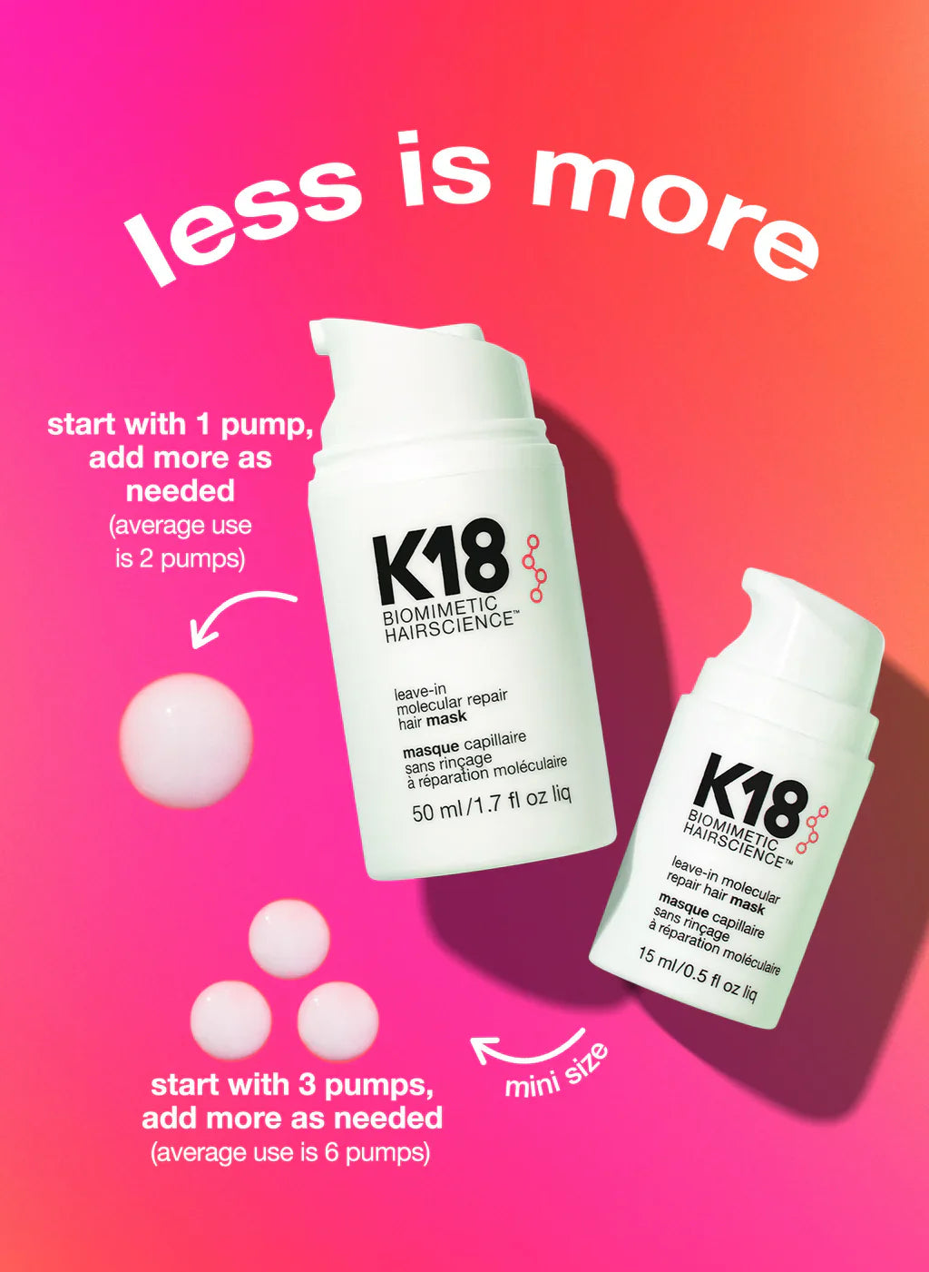 K-18 full-size leave-in molecular repair hair mask - 50 Ml