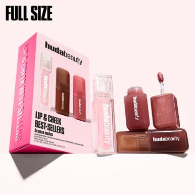 Huda Beauty Bronze Nude Lip And Cheek Best-Sell Kit