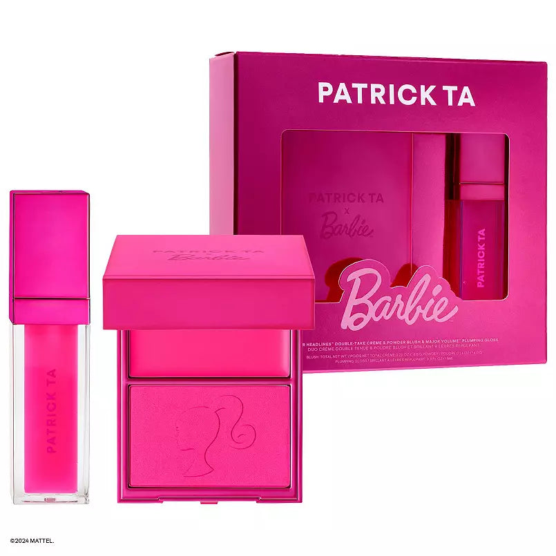 PATRICK TA Barbie Blush Duo and Lip Plumper Set