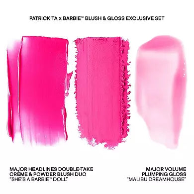 PATRICK TA Barbie Blush Duo and Lip Plumper Set